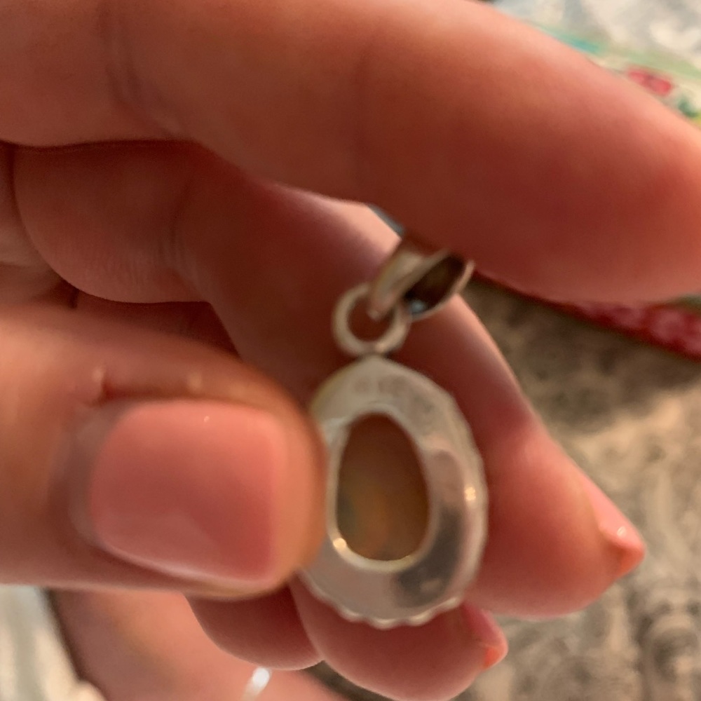 Sterling Silver Genuine Ethiopian Opal Necklace - Picture 4 of 6